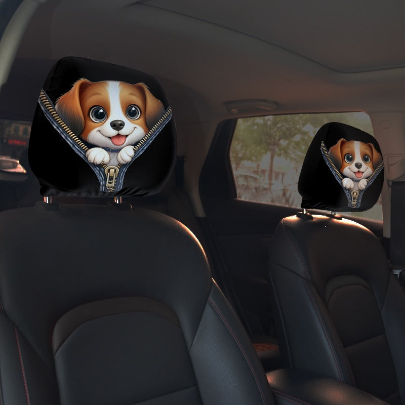 Personalized Car Headrests with Bold Prints — Instant Style & Protection