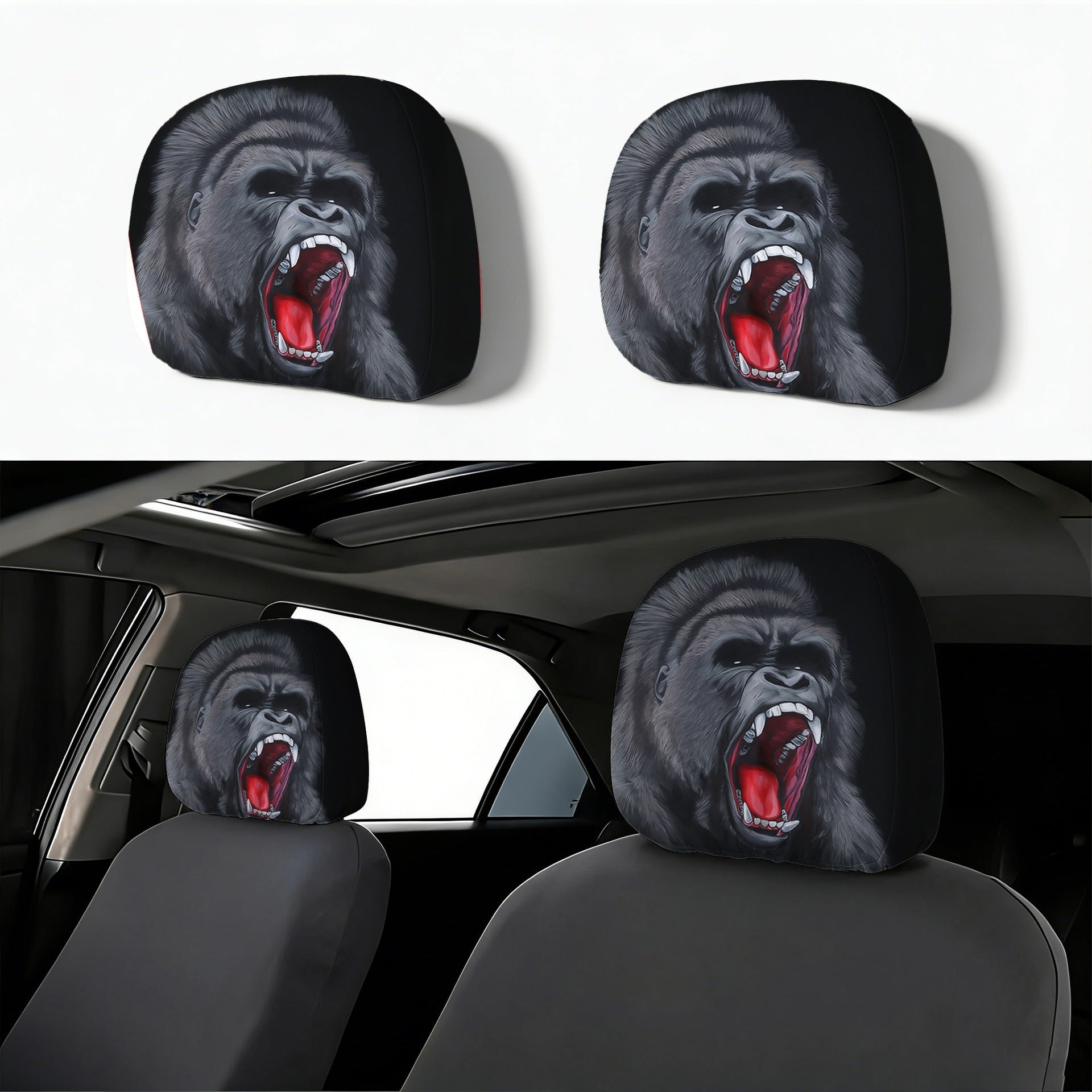 Personalized Car Headrests with Bold Prints — Instant Style & Protection