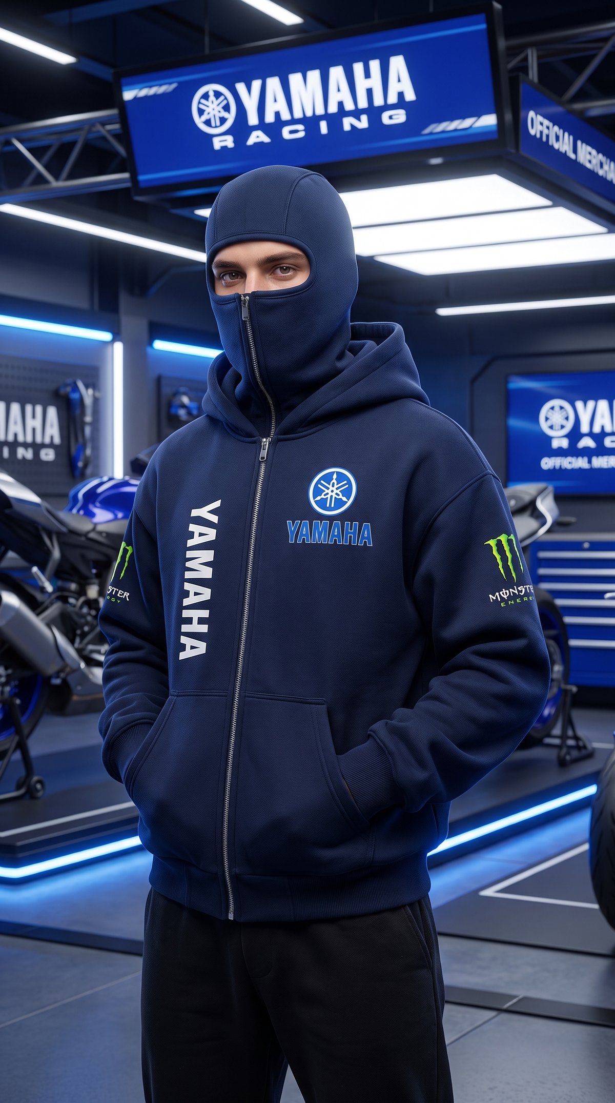 Glow Ridge Ski Mask Zip Hoodie: Suit Up Before You Ride